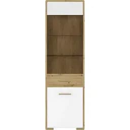 Пенал-витрина Гербор Бука REG1W1D_L/P Нимфея Альба/Дуб артизан (GRB-1674)