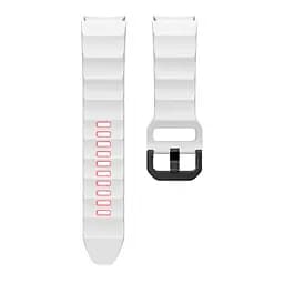 Браслет Ribbed для Samsung Galaxy Watch 4 - біло-рожевий ширина кріплення 20мм силікон Watchbands (W11-3WB90259099) - мініатюра 3