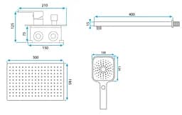 Душова система Rea Moby хром + BOX прихованого монтажу REA-P2404, Хром - мініатюра 5