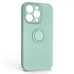 Силиконовый чехол для Apple iPhone 14 Pro, Icon Ring, зеленый, панель-накладка, с кольцом-подставкой на 360°, противоударный, возможность использования магнитных держателей, ArmorStandart (ARM68716)
