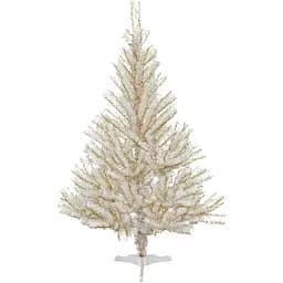 Ялинка штучна Devilon Валерія 150 см з 2 частин біла з золотистим (МВК-150)