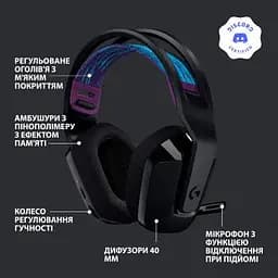 Навушники Logitech G535 Lightspeed Wireless Gaming Headset Black (981-000972) - мініатюра 6