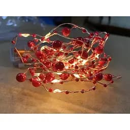 Гірлянда декоративна крапля перлинно-червона 20 led з пультом дистанційного керування