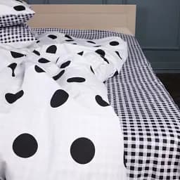 Простыня MirSon Ranforce Elite 17-0664 Cell Circles 150х220 см черно-белая (2200009877780)