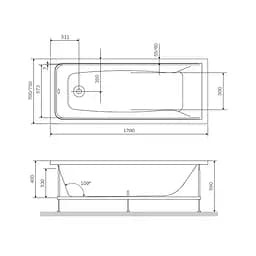 Ванна акрилова Am.Pm Gem 170x75 см білий W90A-170-075W-A, Білий - мініатюра 7