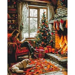 Картина за номерами на підрамнику Brushme Затишок зимового вечора