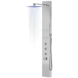 Душова панель Corsan Neo inox LED з термостатом S060TSLLED, Нержавіюча сталь - мініатюра 4