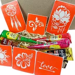 Набір кольорової хни з трафаретами для біо-тату №1 color-henna-set-01 - мініатюра 3