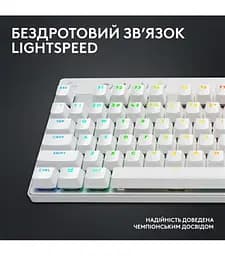 Клавiатура бездротова Logitech G Pro X TKL Lightspeed White Tactile (920-012148) - мініатюра 2