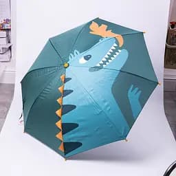 Дитяча парасоля-тростина механічна з 3D-хвостом складна 89 см, зелений Yiwu HP-23-12GR