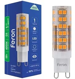 Лампа светодиодная Feron LB-433 5Вт G9 4000K (25767)