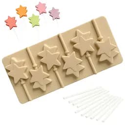 Силиконовая форма для леденцов и конфет на палочке "Звезда", Kitchen Master Бежевый 87457