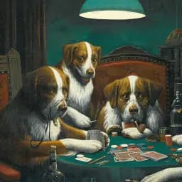 Інтер'єрна картина Собаки грають у покер, Кассій Кулідж, Cassius Coolidge, Dogs Playing Poker, інтер'єрний декор, 50×60 см (id1001) - мініатюра 5