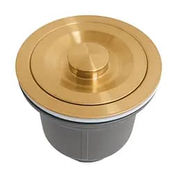 Золотий сифон для мийки на кухню з нержавійки з переливом