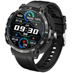 Смарт-часы с наушниками Lemfo Q10 силиконовый ремешок Black Black (18754)