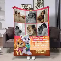 Плед 3D зі своїм фото для доньки Донечці Щенячий Патруль на 6 фото 4401_A 17871 160х200 см