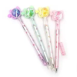 Ручка дитяча з іграшкою Кошеня, гелева, синя, 12 шт. (В асортименті)