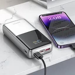 Портативний ЗП Power Bank BOROFONE BJ75A Foinse 22.5W+PD20W with display 20000 mAh Silver - мініатюра 7