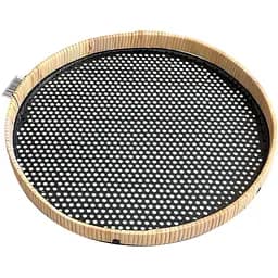 Піднос J-line металевий з ротанговим бортиком діаметр 40 см Бельгія (121851)