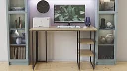 Комп'ютерний стіл Ferrum-decor Кевін 75x140x60 чорний ДСП Дуб Сонома 16мм (FRD-103810) - мініатюра 3