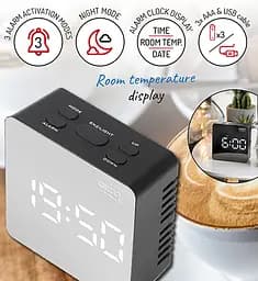 Годинник будильник дзеркальний з LED дисплеєм Camry CR 1150b - мініатюра 7