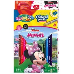 Карандаши цветные Colorino Minnie с точилкой 12 шт. 13 цветов (90614PTR)