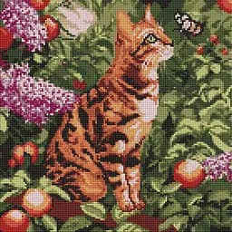 Алмазна мозаїка Бенгальський кіт 40×40 см (AMO20079)