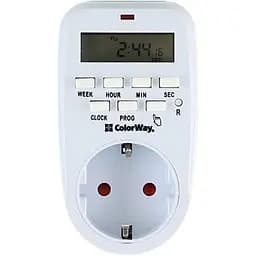 Таймер-розетка СolorWay 16A 3680W електронний тижневий 7D (CW-STE01-7D)