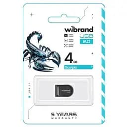 USB флеш накопичувач Wibrand 4GB Scorpio Black USB 2.0 (WI2.0/SC4M3B) - мініатюра 2