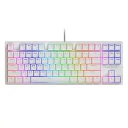 Клавиатура Hator Rockfall 2 TKL Mecha, белый, USB, механическая (переключатели Aurum Indigo), RGB подсветка с индивидуальным