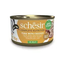 Вологий корм Schesir Tuna Chicken 85 г тунець з куркою натуральний для котів преміум