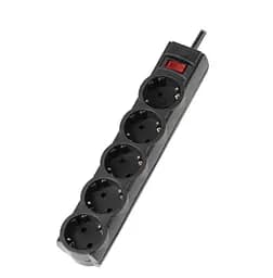 Сетевой фильтр-удлинитель LogicPower PPREMIUM LPX5 Black, 5 розеток, 3м, 3520Вт - мініатюра 3