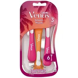 Одноразові станки для гоління Gillette Venus Smooth Miami жіночі 6 шт. - мініатюра 2