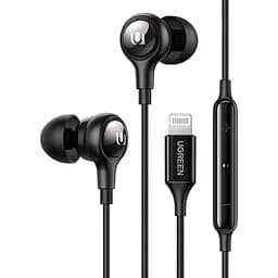 Наушники проводные Ugreen EP103 для iPhone In-Ear Earphones Lightning Connector черные (30631)
