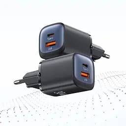 МЗП Usams US-CC254 GaN HC Ser. 30W (1USB-A/1C) Black - мініатюра 5