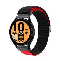 Ремінець для Samsung Galaxy Watch Active 2 40mm44mm - чорно-червоний Watchbands NormalCloth Wave ширина кріплення 20мм нейлоновий (W25-6WB33232125) - мініатюра 3