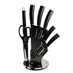 Набір ножів на підставці 8 предметів Berlinger Haus Black Silver Collection (BH-2565)