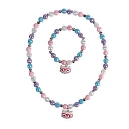 Набор украшений Жемчужины и котик (ожерелье, браслет) 2 шт