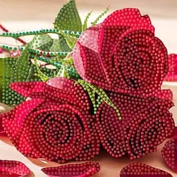 Алмазна мозаїка Троянди ZAV1818-16, 18х18 см