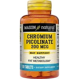 Хром пиколинат Mason Natural Chromium Picolinate 200 мкг 100 таблеток