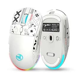 Комп'ютерна миша HYSJ Т90 бездротова, безшумна з акумулятором 2,4G+Bluetooth White