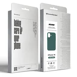 Силиконовый чехол для Apple iPhone 16, ICON2 Case, зеленый, противоударный, панель, защита всего корпуса, матовая поверхность Soft Touch, выступает над дисплеем, совместим с защитными стеклами и пленками, с микрофиброй, ArmorStandart (ARM81298) - мініатюра 9