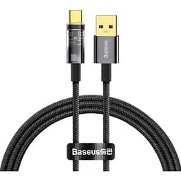 Кабель Baseus Explorer Series Auto Power-Off Fast Charging Data Cable USB to Type-C 100W 1 м Чорний