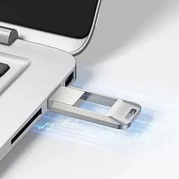 USB флеш накопичувач Hoco UD16 64GB USB 3.0 металевий сріблястий - мініатюра 2