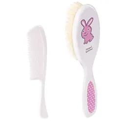 Щітка для волосся з гребінцем м'яка Tigres Canpol babies 2/417 Рожевй (2000989819004)