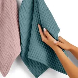 Рушники вафельні Cosas Greek Waffle Dream CS3 2 шт., 75x95 см/75x130 см, темно-зелені/бежево-рожеві - мініатюра 8