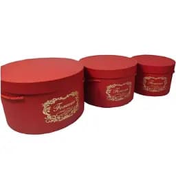 Набор подарочных коробок UFO Red YS 2516R 3 шт. (YS 2516R Набор 3 шт RED круг.)