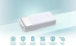 Акумулятор портативний літій-іонний D-Link Power Bank 20000мА*рік, 65Вт PD 3.0, QC 3.0, 2xUSB-C, 1xUSB-A з дисплеєм, білий - мініатюра 4
