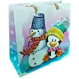 Пакет подарунковий під чашку NGЧ-017 Новий Рік 16х16х8 см 12 шт.