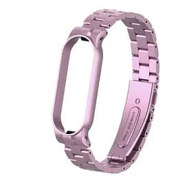 Ремінець для фітнес-браслета Boorui для Xiaomi Mi Band 5 і 6 металевий рожевий